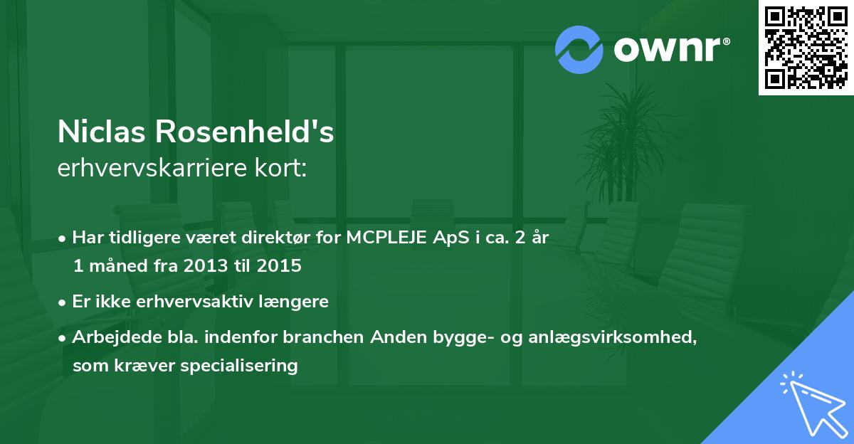 Niclas Rosenheld's erhvervskarriere kort