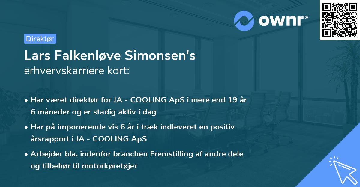 Lars Falkenløve Simonsen's erhvervskarriere kort