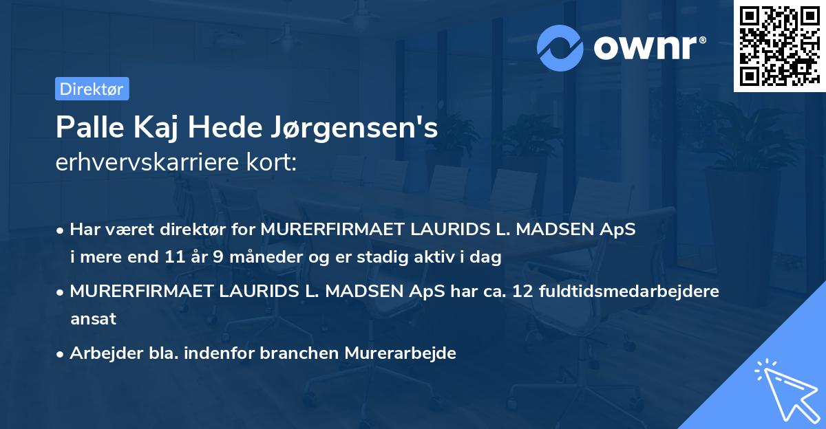 Palle Kaj Hede Jørgensen's erhvervskarriere kort