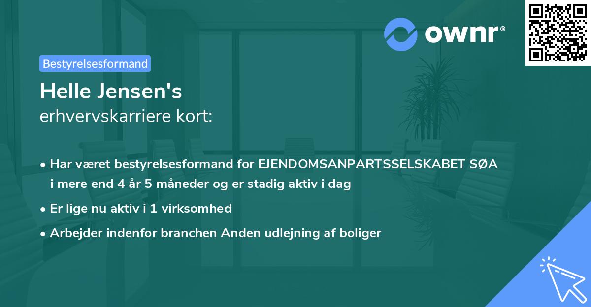 Helle Jensen's erhvervskarriere kort