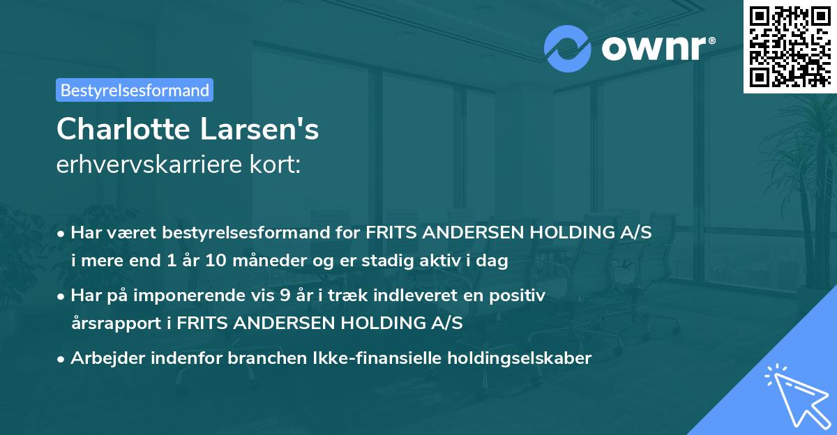 Charlotte Larsen's erhvervskarriere kort