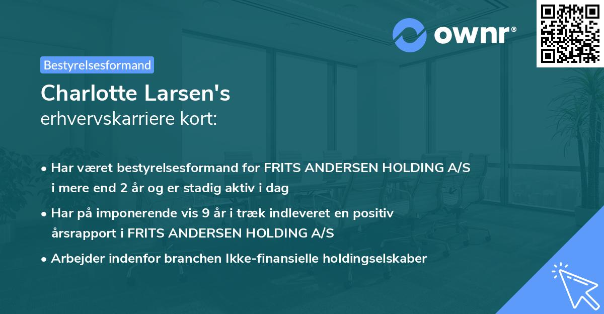 Charlotte Larsen's erhvervskarriere kort