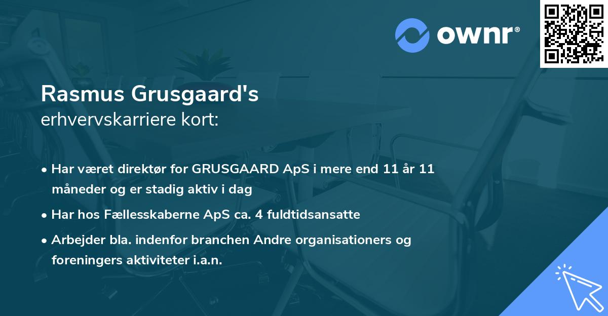 Rasmus Grusgaard's erhvervskarriere kort