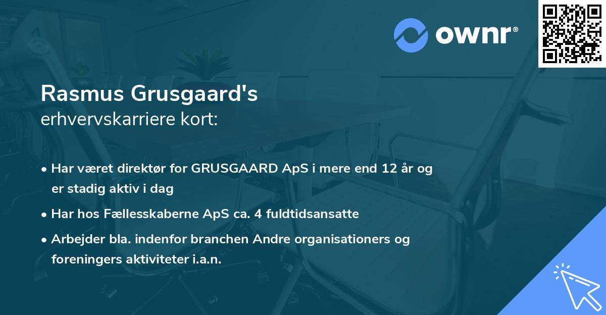 Rasmus Grusgaard's erhvervskarriere kort