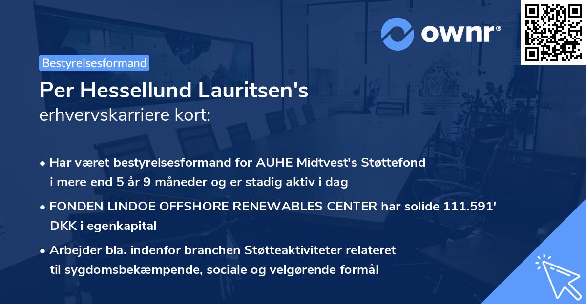 Per Hessellund Lauritsen's erhvervskarriere kort
