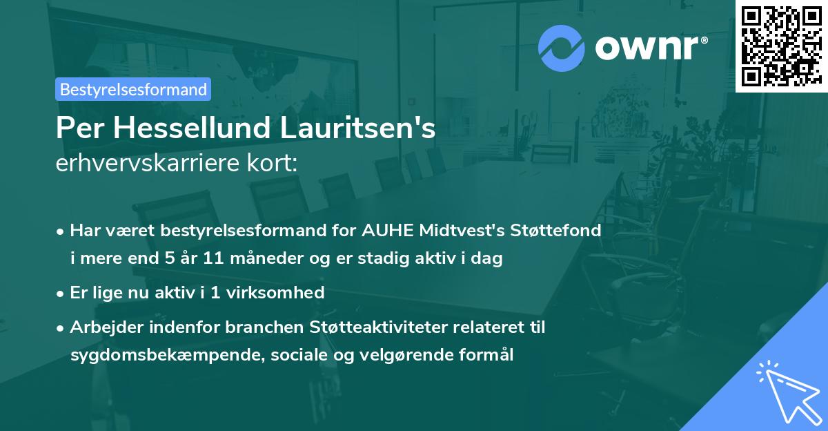 Per Hessellund Lauritsen's erhvervskarriere kort