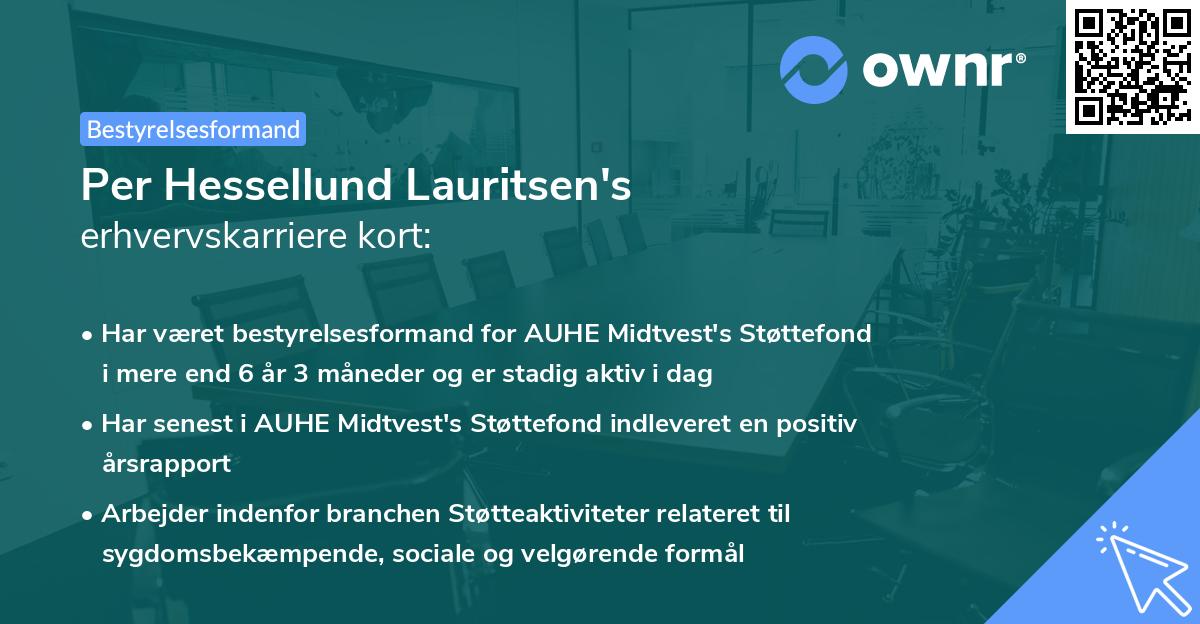 Per Hessellund Lauritsen's erhvervskarriere kort