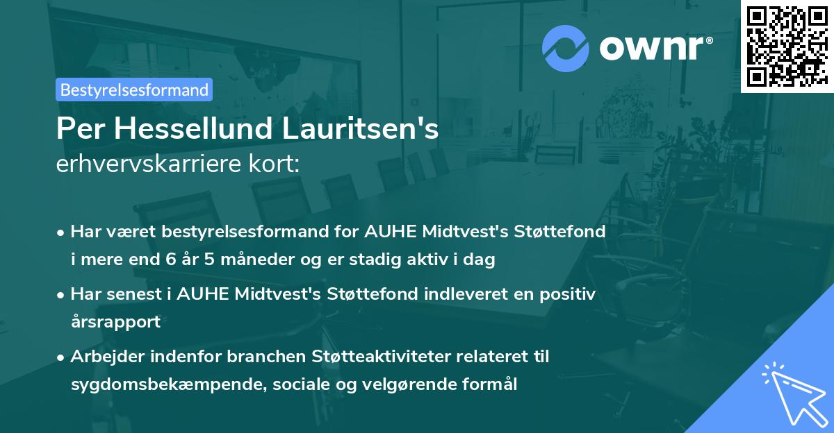 Per Hessellund Lauritsen's erhvervskarriere kort