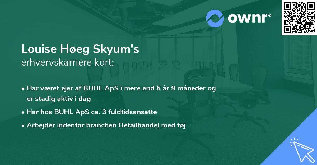 Louise Høeg Skyum's erhvervskarriere kort