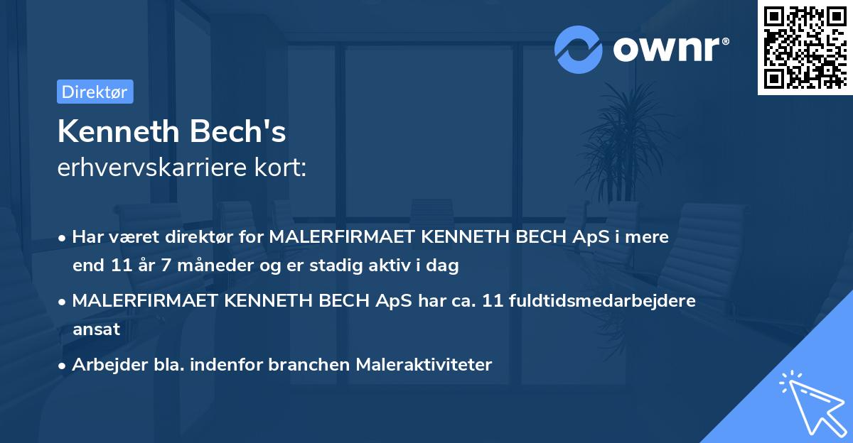 Kenneth Bech's erhvervskarriere kort