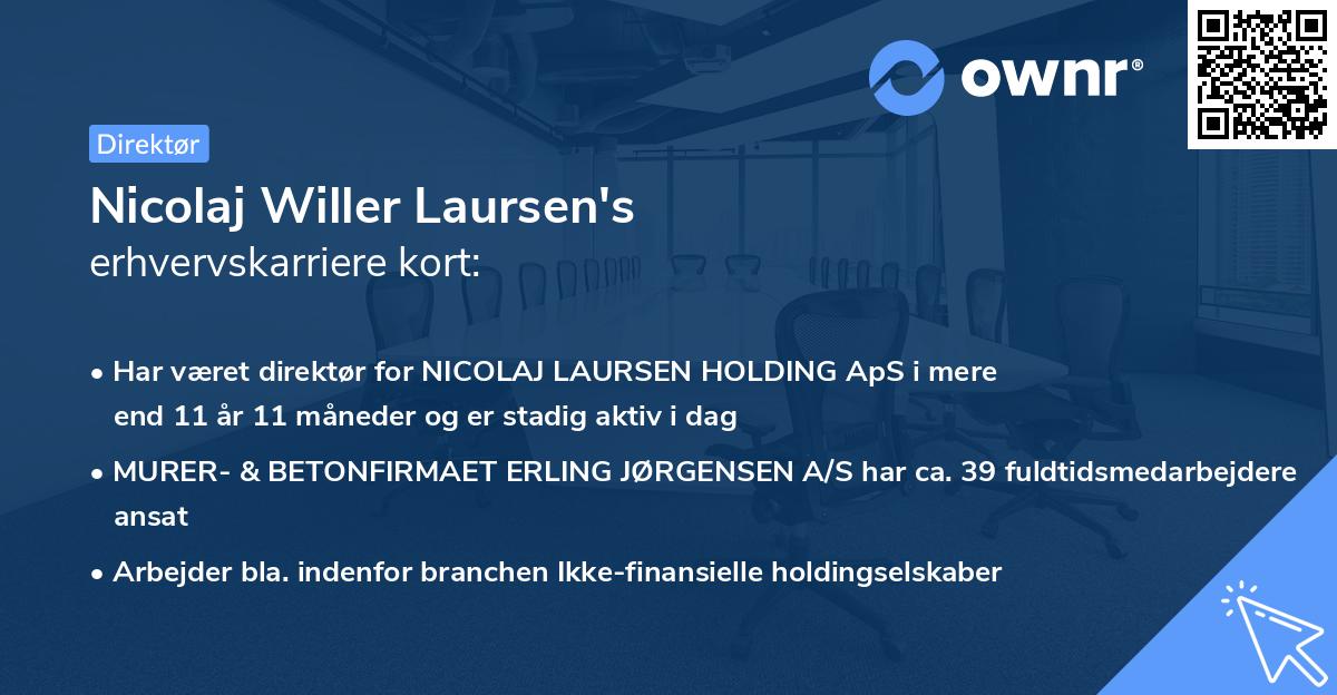 Nicolaj Willer Laursen's erhvervskarriere kort