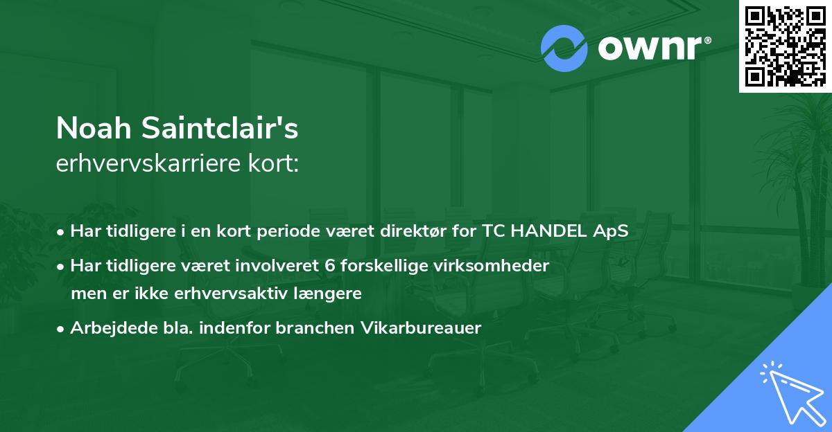 Noah Saintclair's erhvervskarriere kort