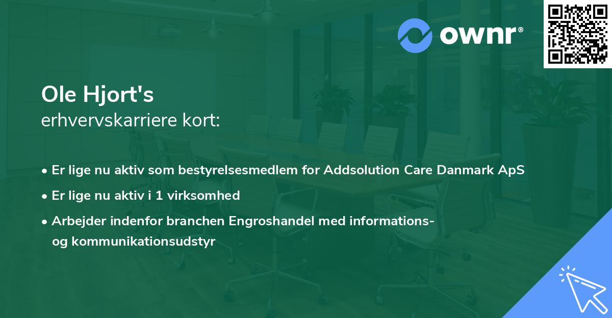 Ole Hjort's erhvervskarriere kort