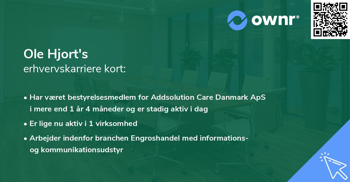 Ole Hjort's erhvervskarriere kort