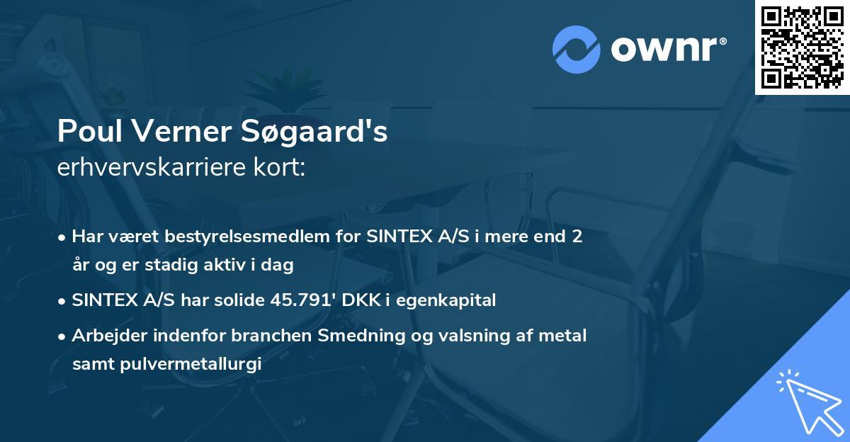 Poul Verner Søgaard's erhvervskarriere kort