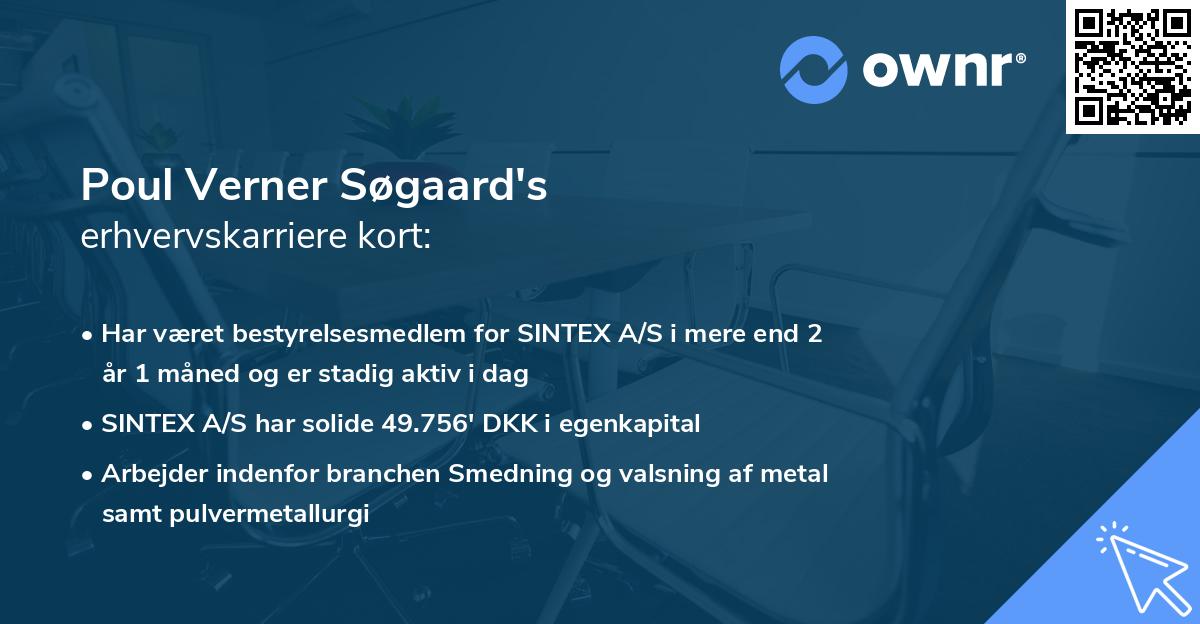 Poul Verner Søgaard's erhvervskarriere kort