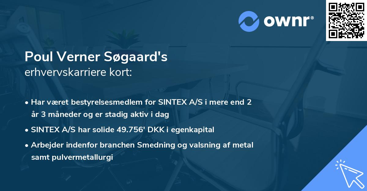 Poul Verner Søgaard's erhvervskarriere kort