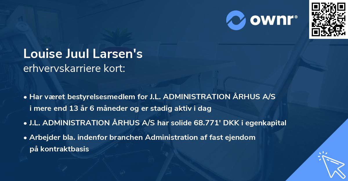 Louise Juul Larsen's erhvervskarriere kort