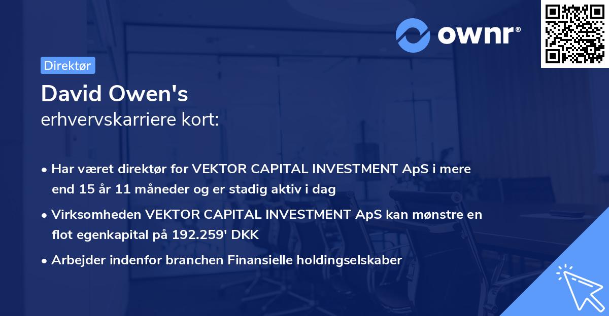 David Owen's erhvervskarriere kort