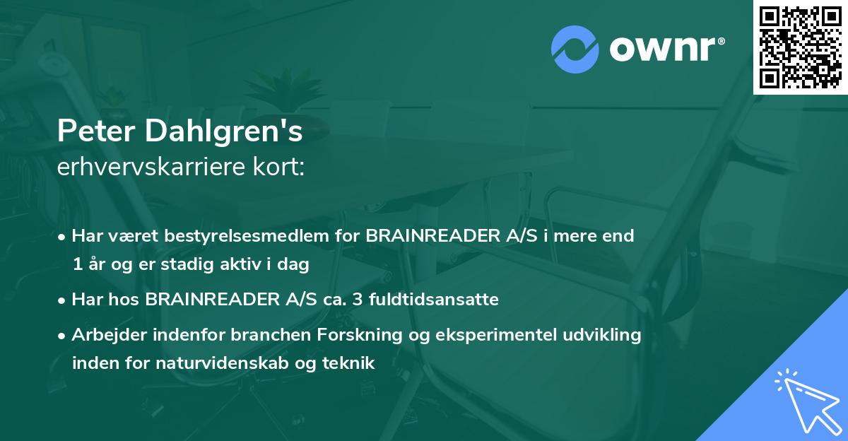 Peter Dahlgren's erhvervskarriere kort