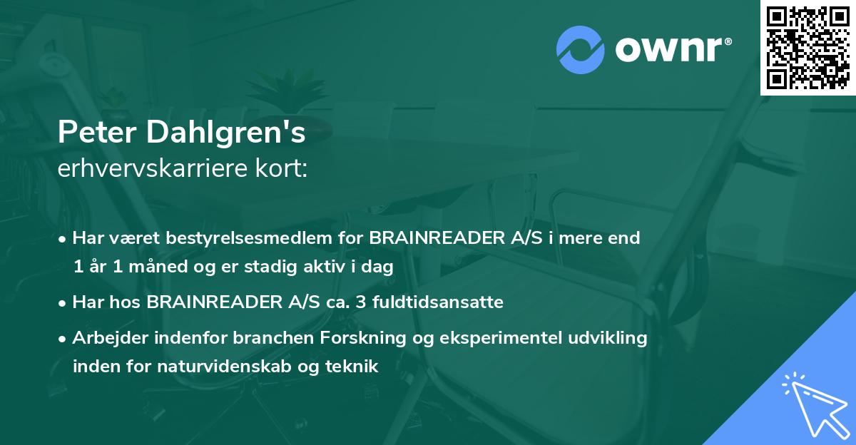 Peter Dahlgren's erhvervskarriere kort