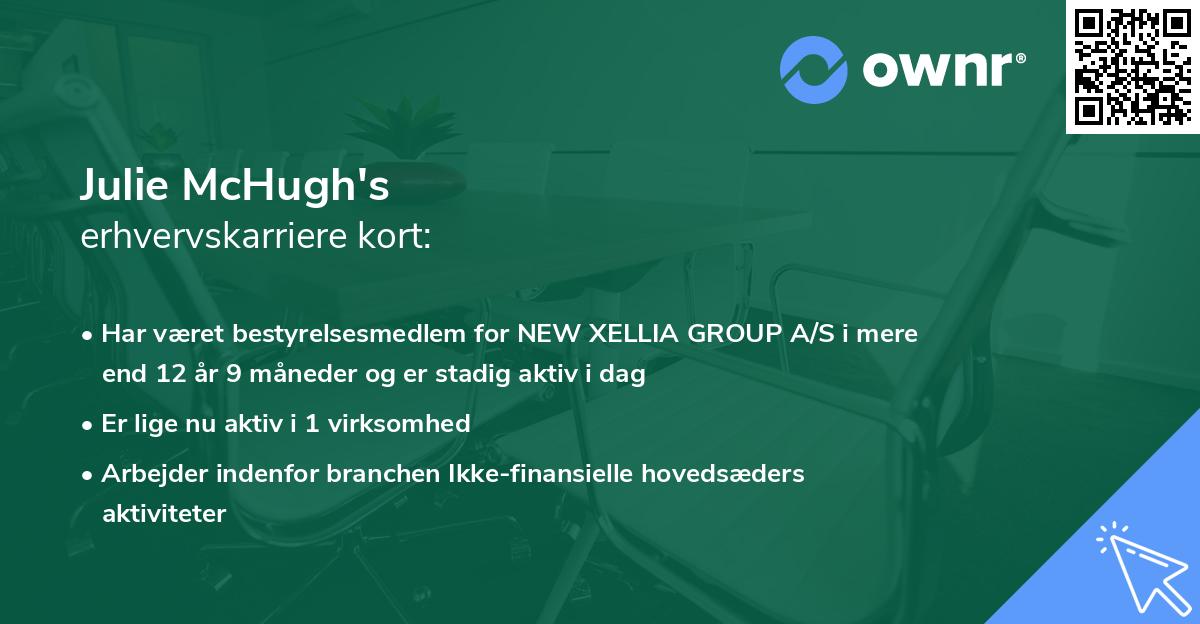 Julie McHugh's erhvervskarriere kort