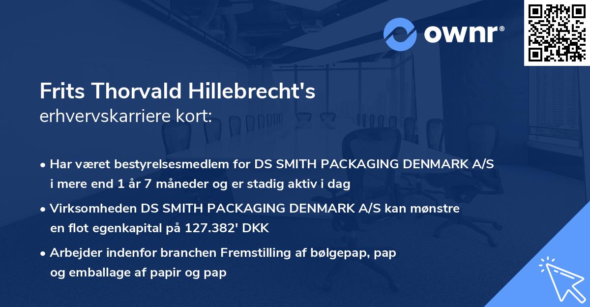 Frits Thorvald Hillebrecht's erhvervskarriere kort