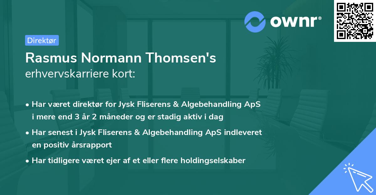 Rasmus Normann Thomsen's erhvervskarriere kort
