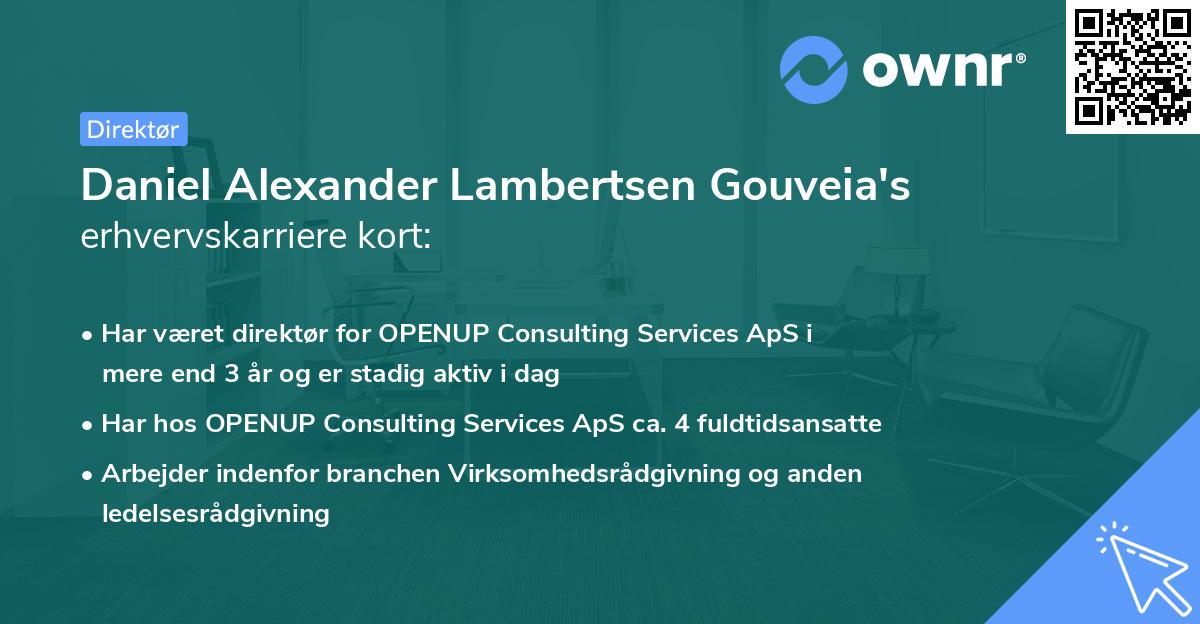 Daniel Alexander Lambertsen Gouveia's erhvervskarriere kort