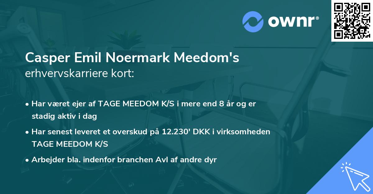 Casper Emil Noermark Meedom's erhvervskarriere kort