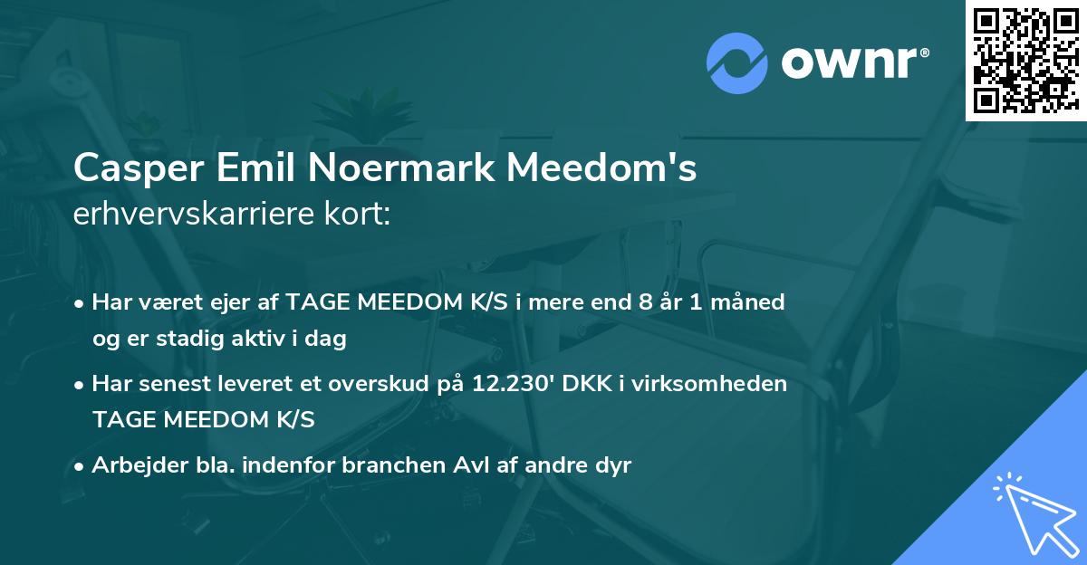 Casper Emil Noermark Meedom's erhvervskarriere kort
