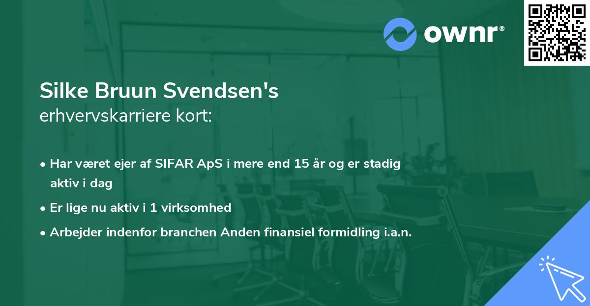 Silke Bruun Svendsen's erhvervskarriere kort