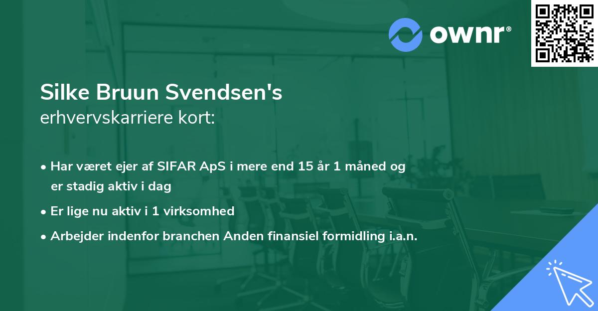 Silke Bruun Svendsen's erhvervskarriere kort