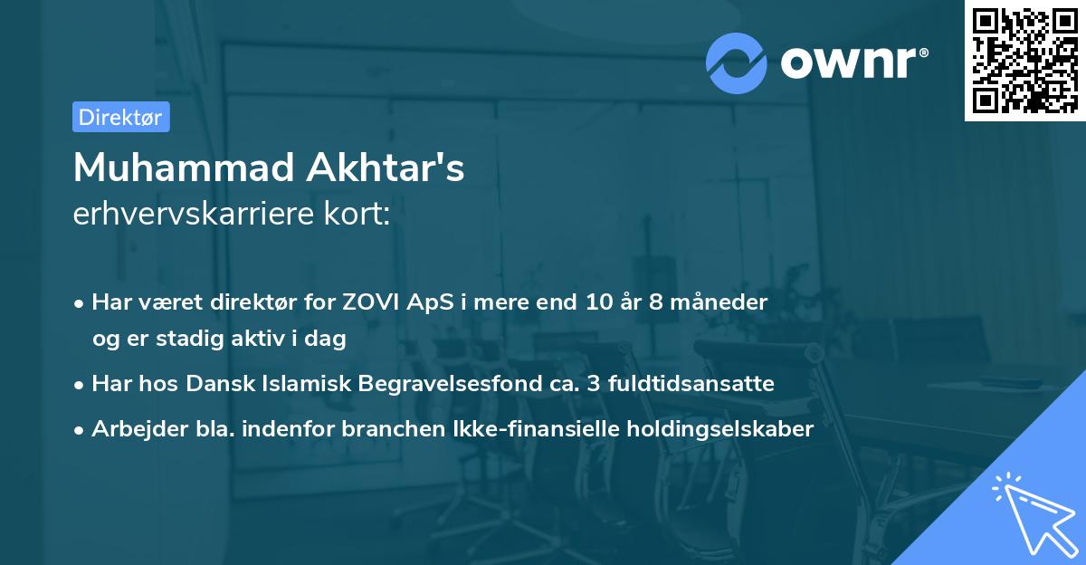 Muhammad Akhtar's erhvervskarriere kort