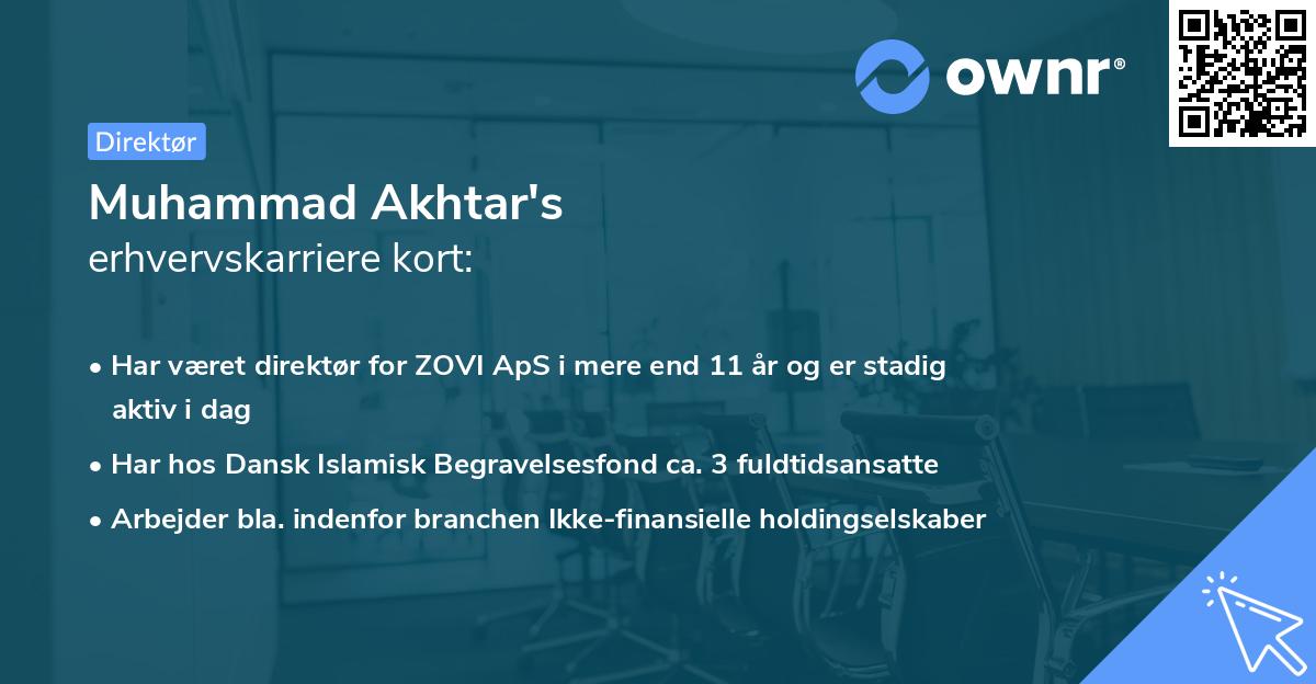 Muhammad Akhtar's erhvervskarriere kort