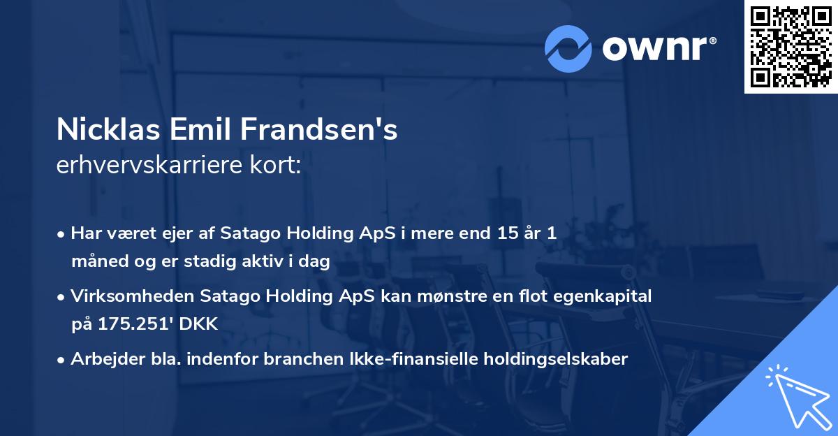 Nicklas Emil Frandsen's erhvervskarriere kort
