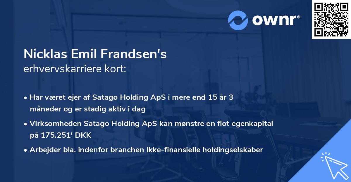 Nicklas Emil Frandsen's erhvervskarriere kort