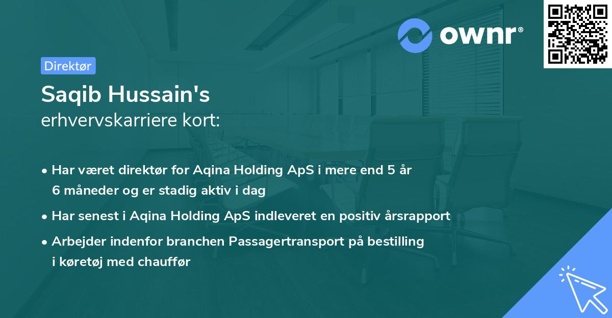 Saqib Hussain's erhvervskarriere kort