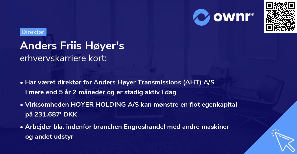 Anders Friis Høyer's erhvervskarriere kort