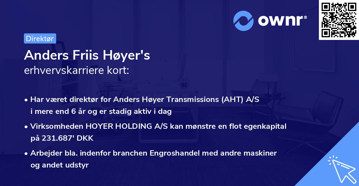 Anders Friis Høyer's erhvervskarriere kort