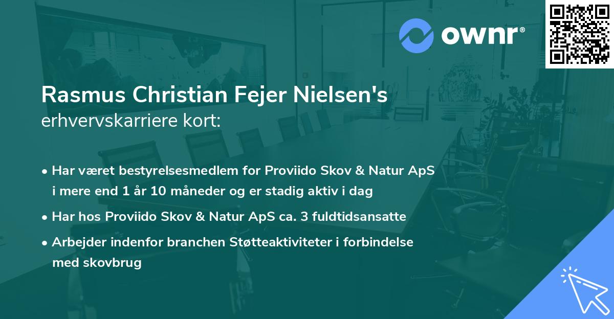 Rasmus Christian Fejer Nielsen's erhvervskarriere kort