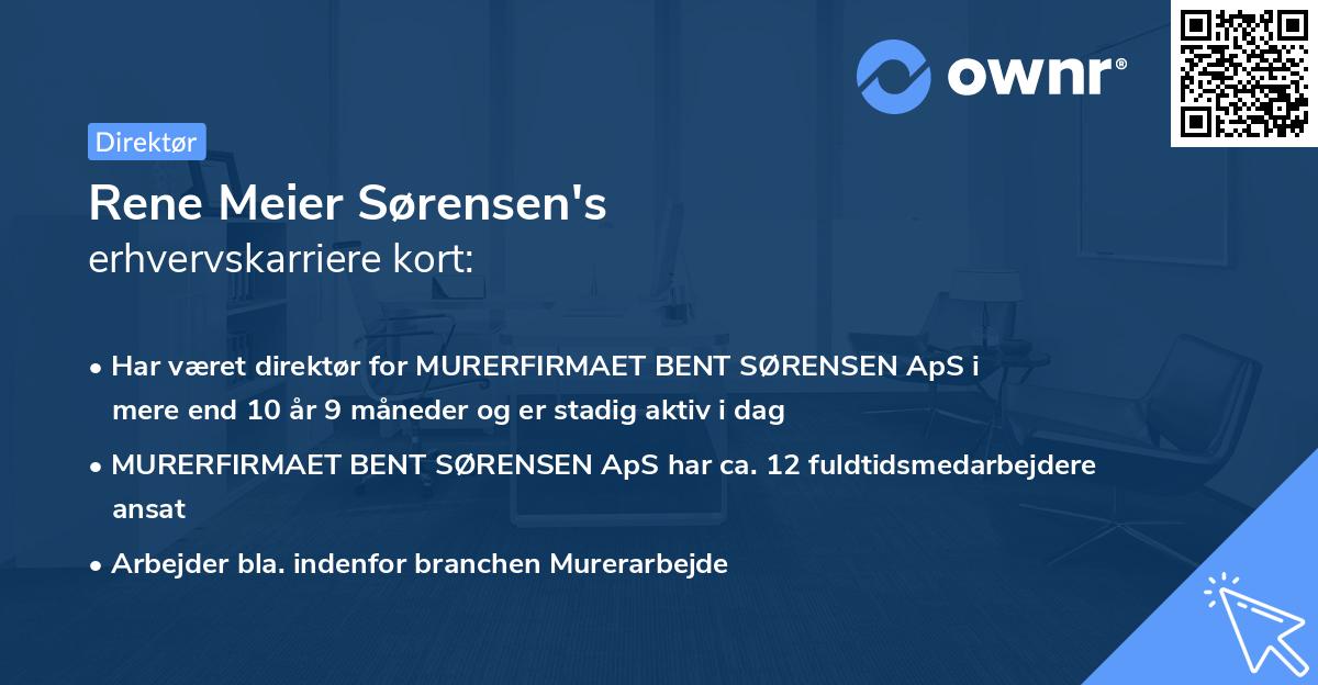 Rene Meier Sørensen's erhvervskarriere kort