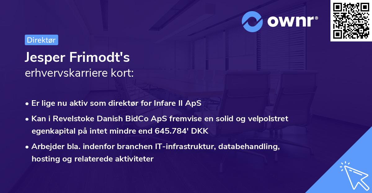 Jesper Frimodt's erhvervskarriere kort