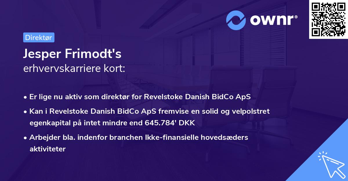 Jesper Frimodt's erhvervskarriere kort