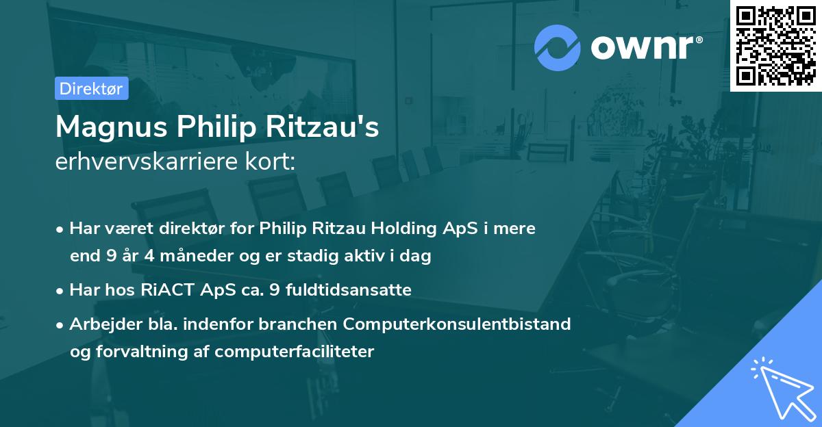 Magnus Philip Ritzau's erhvervskarriere kort