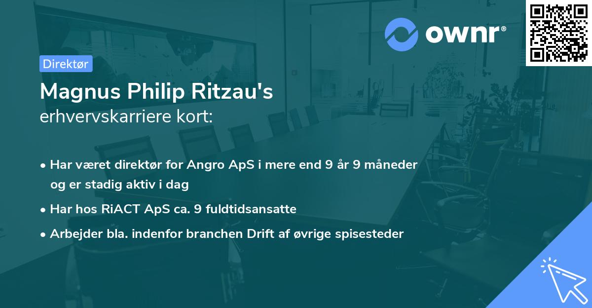 Magnus Philip Ritzau's erhvervskarriere kort