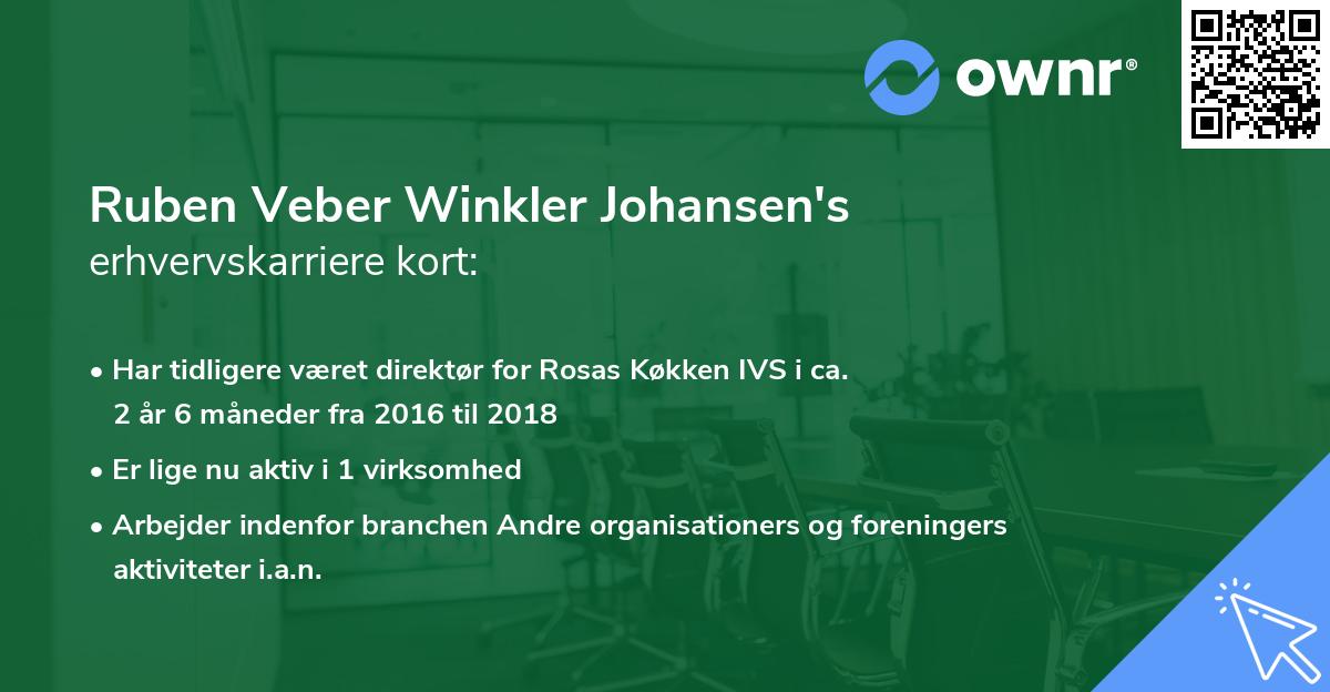 Ruben Veber Winkler Johansen's erhvervskarriere kort
