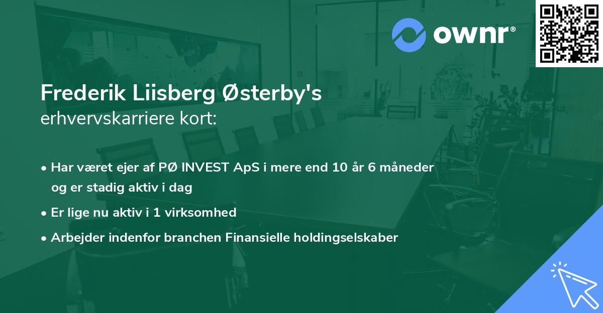 Frederik Liisberg Østerby's erhvervskarriere kort