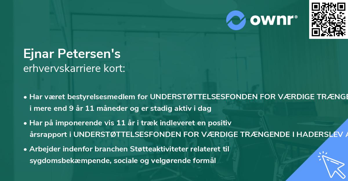 Ejnar Petersen's erhvervskarriere kort