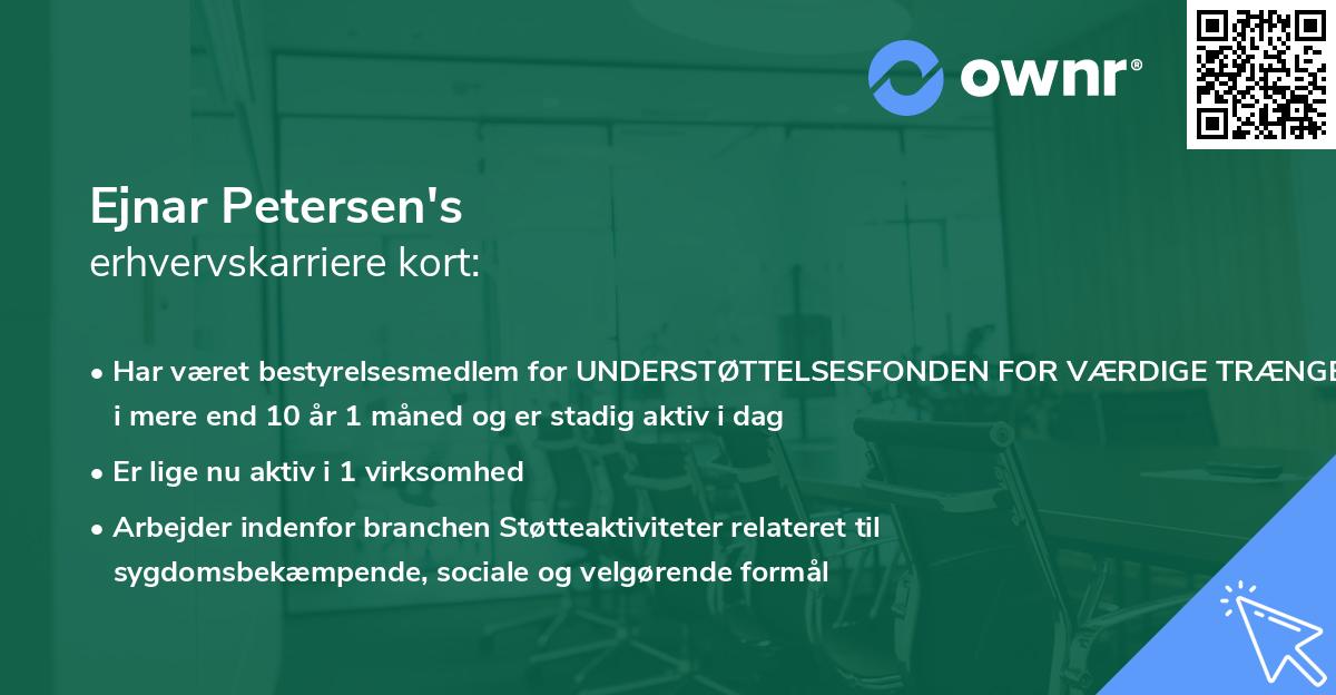 Ejnar Petersen's erhvervskarriere kort